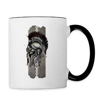 Guardian of Valor: Spartan Helmet - Contrast Coffee Mug - white/black - Right