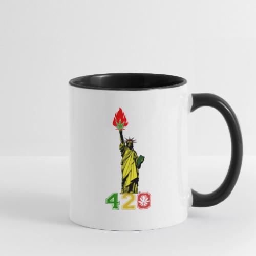 Humoristic 420 Liberty Herb Weed Marijuana Design - Contrast Coffee Mug