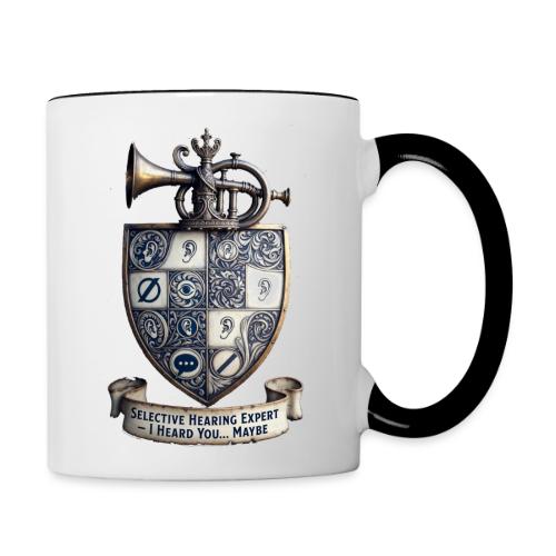 Selective Hearing Expert Crest T Shirt - Contrast Coffee Mug