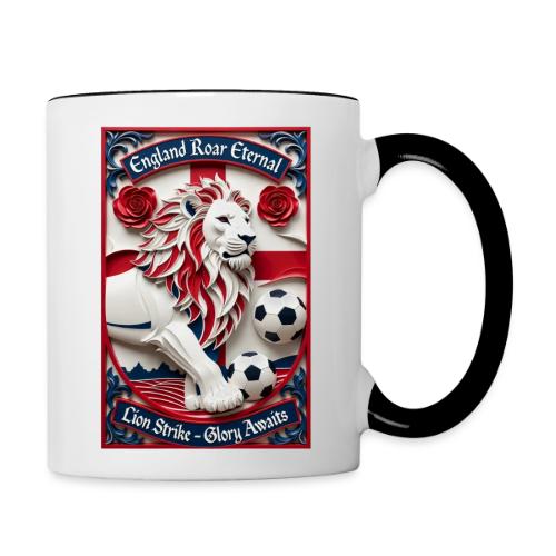 England Lion Soccer T Shirt, Football Pride Gift - Contrast Coffee Mug