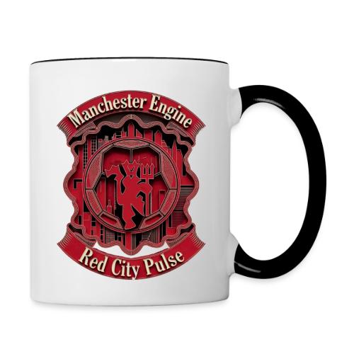 Red Manchester T Shirt, Red Soccer City Pride Gift - Contrast Coffee Mug