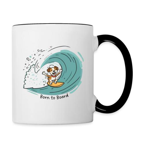 Born to Board Surfer Dog - Contrast Coffee Mug