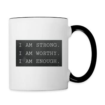 Encouragement T-shirt - Affirmations - Contrast Coffee Mug - white/black - Right