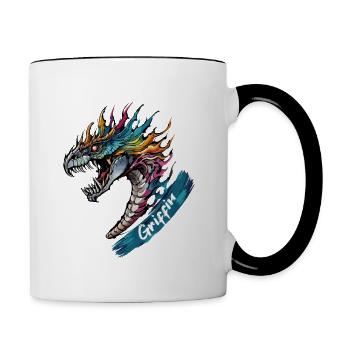 Majestic Griffin - Guardian of the Skies - Contrast Coffee Mug - white/black - Right