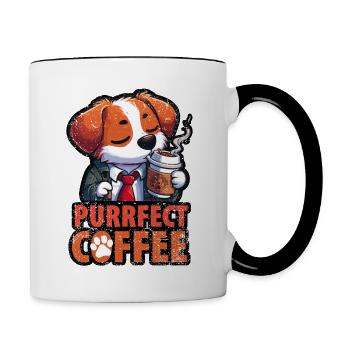 PURRFECT COFFEE DOG - Contrast Coffee Mug - white/black - Right