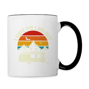 Vintage Mountains I Hate Pulling Out Funny Camping - Contrast Coffee Mug - white/black - Right