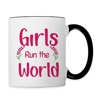 Girls Run the World - Contrast Coffee Mug - white/black - Right
