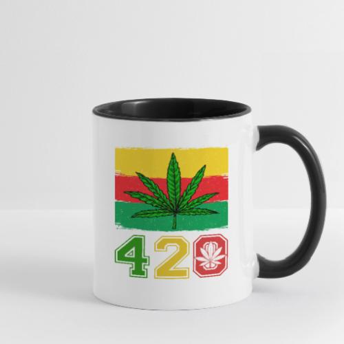 Farcical 420 Herb Flag Weed Marijuana Design - Contrast Coffee Mug