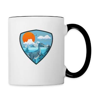 velociraptor prehistoric planet - Contrast Coffee Mug - white/black - Right