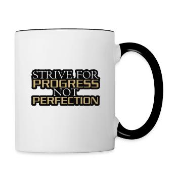 Strive for Progress Not Perfection - Motivational - Contrast Coffee Mug - white/black - Right