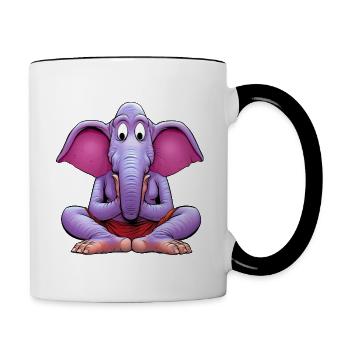 Elephant Yogi - Contrast Coffee Mug - white/black - Right