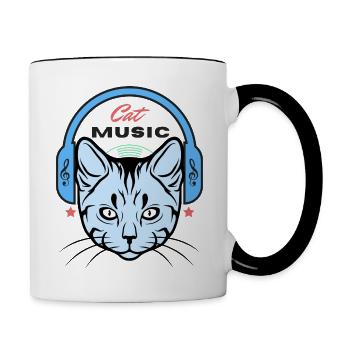 Cat Music - Contrast Coffee Mug - white/black - Right