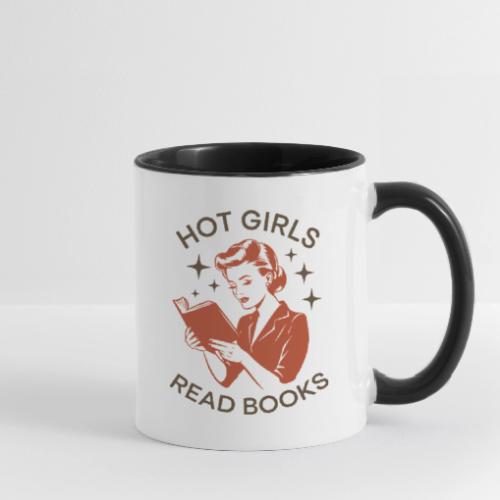 Hot Girls Read Books - Vintage Reader - Contrast Coffee Mug