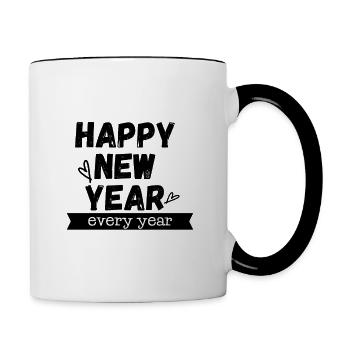 happy new year - Contrast Coffee Mug - white/black - Right