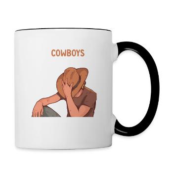 Even Cowboys Get Tummy Aches - Contrast Coffee Mug - white/black - Right