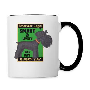 Schnauzer Logic - Contrast Coffee Mug - white/black - Right