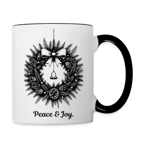 Peace & Joy T-Shirt | Minimalist Elegant Christmas - Contrast Coffee Mug