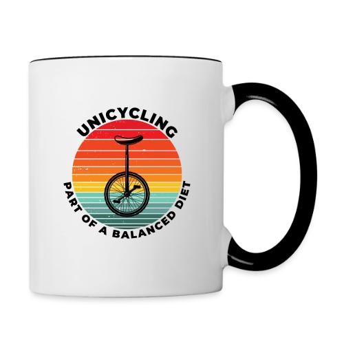 Unicycling Part of A Balanced Diet - Contrast Coffee Mug