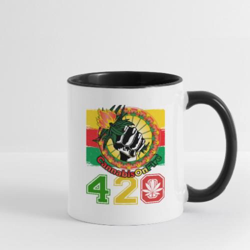 Antic 420 OnFire Herb Weed Marijuana Design - Contrast Coffee Mug
