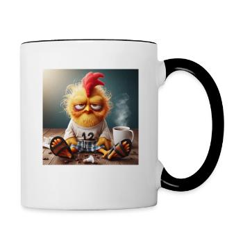 Morning Messy Rooster - Contrast Coffee Mug - white/black - Right