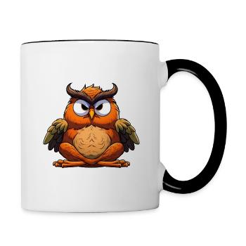 Yogi owl - Contrast Coffee Mug - white/black - Right