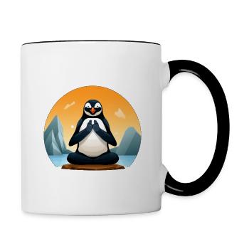 Penguin Yogi - Contrast Coffee Mug - white/black - Right