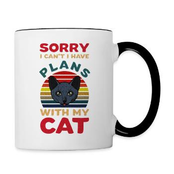 I Have My Plans With My Russian Blue Cat - Contrast Coffee Mug - white/black - Right