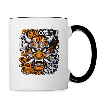 skullcool abstract - Contrast Coffee Mug - white/black - Right