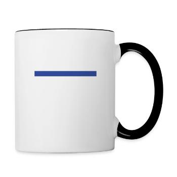 Police Mom Blue Line Cop Mother Police Officer Mom - Contrast Coffee Mug - white/black - Right