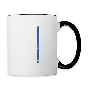 Police Dad Blue Line Cop Father Police Officer Dad - Contrast Coffee Mug - white/black - Right