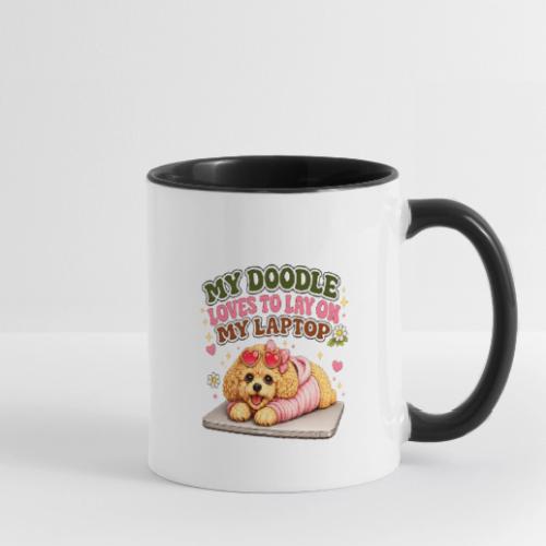 My Laptop Belongs to My Doodle - Contrast Coffee Mug