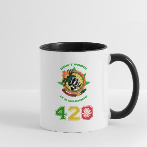 Playful 420 On Fire Organic Weed Marijuana Design - Contrast Coffee Mug