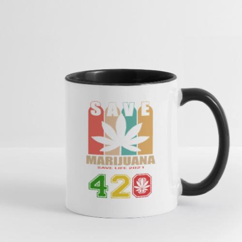 Hysterical 420 Save The Plant Weed Marijuana - Contrast Coffee Mug
