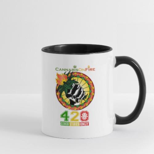 Charming Cannabis On Fire 420 Weed Marijuana - Contrast Coffee Mug