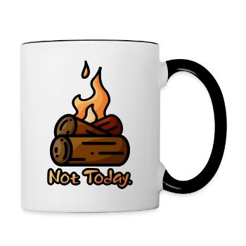 Not Today Campfire - Contrast Coffee Mug - white/black - Right