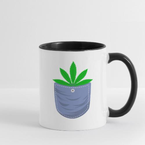 Jesting 420 Pocket Of Herb Weed Marijuana Design - Contrast Coffee Mug