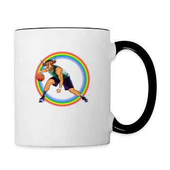 basketball player in action - Contrast Coffee Mug - white/black - Right