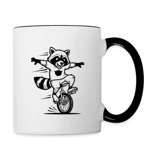 Unicycle Fox Cartoon - Contrast Coffee Mug