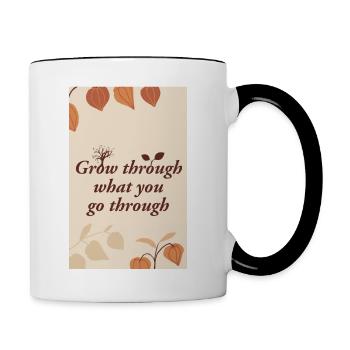 Grow through what you go through - Contrast Coffee Mug - white/black - Right