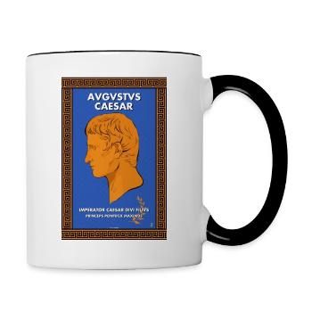 Vintage Matchbox Augustus Caesar Roman Emperor - Contrast Coffee Mug - white/black - Right