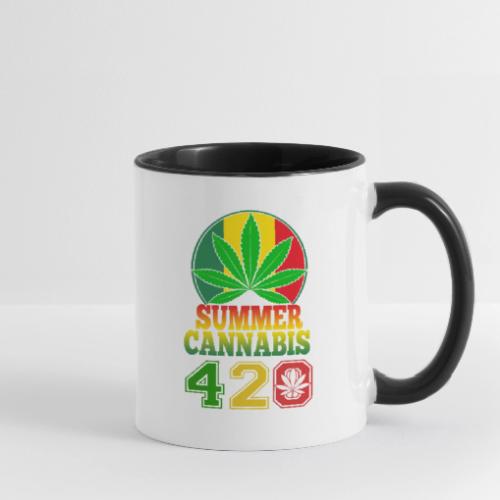 Enjoyable 420 Summer Smoker Weed Marijuana Design - Contrast Coffee Mug