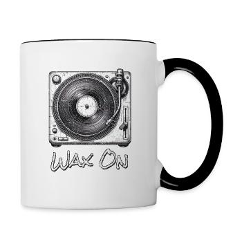 Wax On (Record Player) - Contrast Coffee Mug - white/black - Right