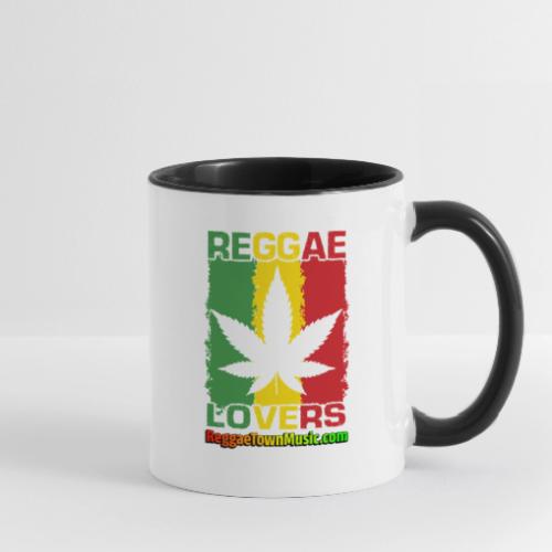 Reggae lovers design featuring cannabis leaf - Tasse bicolore