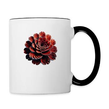Red Flower Fractal - Contrast Coffee Mug - white/black - Right