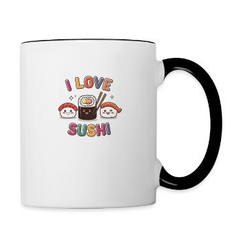 I Love Sushi - Contrast Coffee Mug - white/black - Right