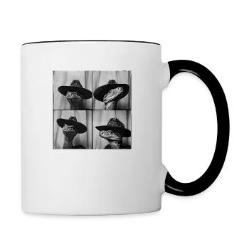 Snake In Cowboy Hat Funny Animal - Contrast Coffee Mug - white/black - Right