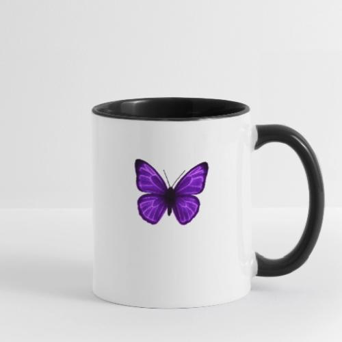 Neon Purple Butterfly - Contrast Coffee Mug