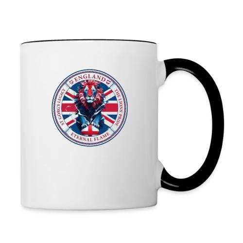 England Lion Emblem T Shirt, Flag Pride Gift - Contrast Coffee Mug
