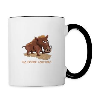 Polite Funny Gym Wear Tshirt - Contrast Coffee Mug - white/black - Right
