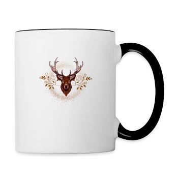 Cerf - Tasse bicolore - blanc/noir - Droite